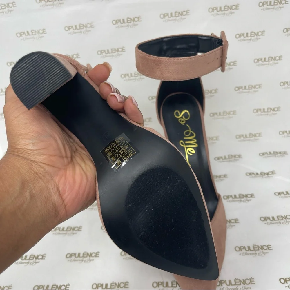 TWO PAIRS of “So Me” Nude Chunky Heels - Picture 4 of 5